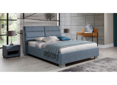 Schlafzimmer Set Blau Bett Schön 2x Nachttische Komplett Set Luxus Neu 3tlg.